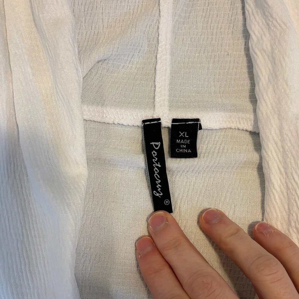 White Hooded Swim Coverup - Picture 2 of 5